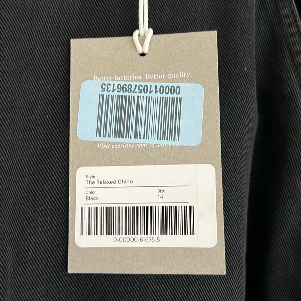 NWT Everlane The Tencel Relaxed Chino in Black Size 14 - Picture 5 of 13